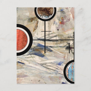 abstracte kunstcollage, gemengde media en waterver briefkaart