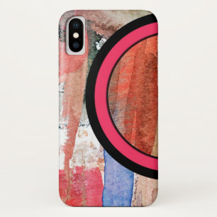 abstracte kunstcollage, gemengde media en waterver iPhone x hoesje