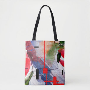 abstracte kunstcollage, gemengde media en waterver draagtas
