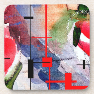 abstracte kunstcollage, gemengde media en waterver drankjes onderzetter