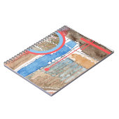 abstracte kunstcollage, gemengde media en waterver notitieboek (Linkerzijde)