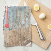 abstracte kunstcollage, gemengde media en waterver theedoek (Quarter Fold)