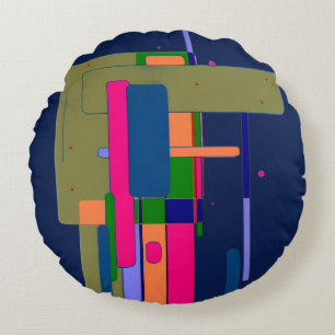 Abstracte Kunstcompositie Rond Kussen