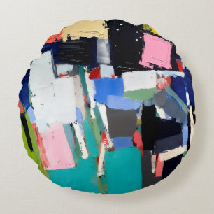 Abstracte Kunstcompositie Rond Kussen