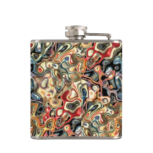 Abstracte kunstfles heupfles (Achterkant)