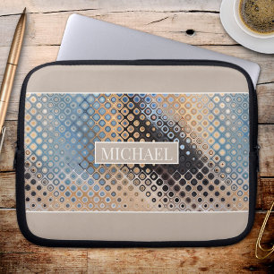 Abstracte kunstglazen Stippen Technische ontwerpla Laptop Sleeve