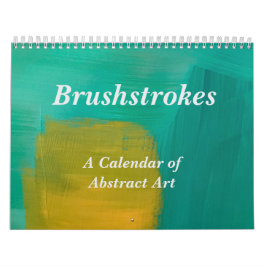 Abstracte Kunstkalender met penseelstreken Kalender
