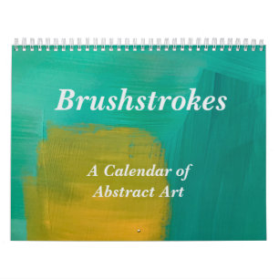 Abstracte Kunstkalender met penseelstreken Kalender