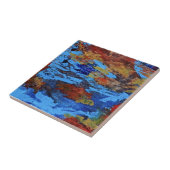 Abstracte kunstkeramische tapijten tegeltje (Zijkant)