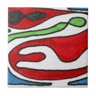 Abstracte kunstkeramische tapijten tegeltje