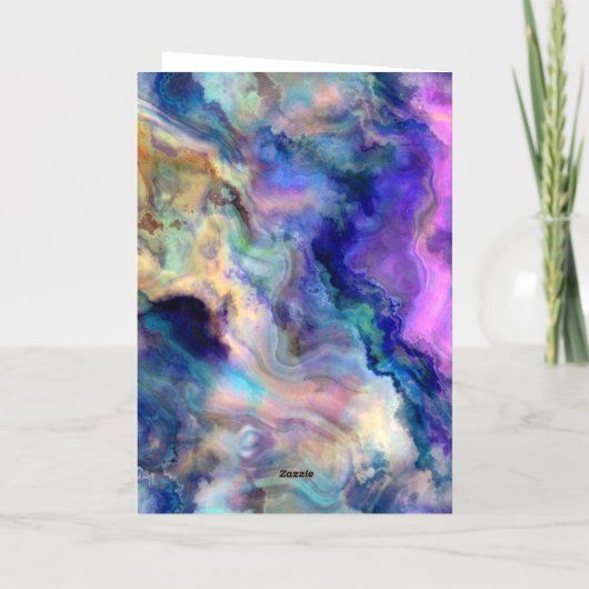 Abstracte kunstkleuren Gevouwen Folie Holiday Kaar Folie Feestdagenkaart (Achterkant)