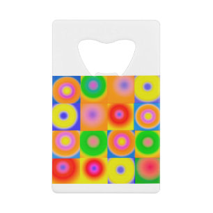 Abstracte kunstkleurrijke Happy Kredietkaart Flessenopener