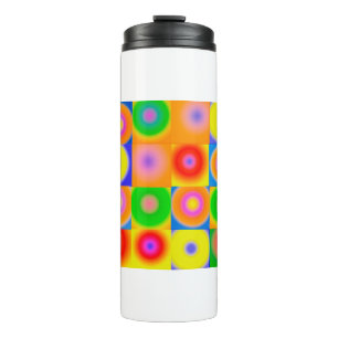 Abstracte kunstkleurrijke Happy Thermosbeker