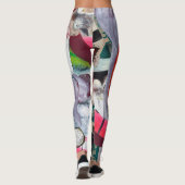 Abstracte kunstkraakbedekking met handbeschilderd leggings (Achterkant)