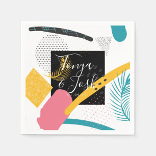 abstracte kunstkraakcollage van 90 s servet