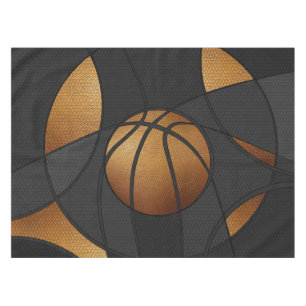 Abstracte kunstkunst Bronze Basketball Tafelkleed