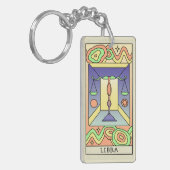 Abstracte kunstkunst voor herendierentuin sleutelhanger (Voorkant Links)