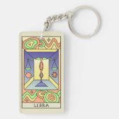 Abstracte kunstkunst voor herendierentuin sleutelhanger (achterkant)