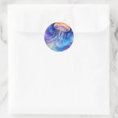 Abstracte kunstkwal ronde sticker (Tas)