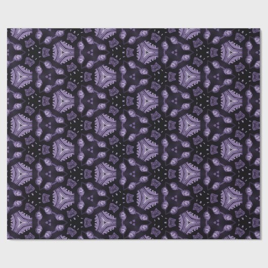 Abstracte kunstogen en een patroon van diamantwate cadeaupapier (Vlak)