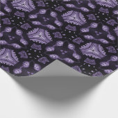 Abstracte kunstogen en een patroon van diamantwate cadeaupapier (Hoek)