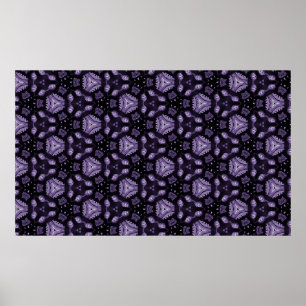 Abstracte kunstogen en een patroon van diamantwate poster