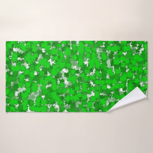 Abstracte kunstontwerp Groene vulling Badhanddoek (Badhanddoek)