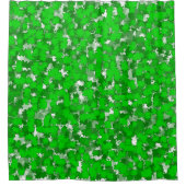Abstracte kunstontwerp Groene vulling Douchegordijn (Voorkant)