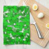 Abstracte kunstontwerp Groene vulling Theedoek (Quarter Fold)