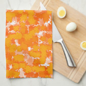 Abstracte kunstontwerp Oranje vulling Theedoek (Quarter Fold)