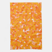Abstracte kunstontwerp Oranje vulling Theedoek (Verticaal)