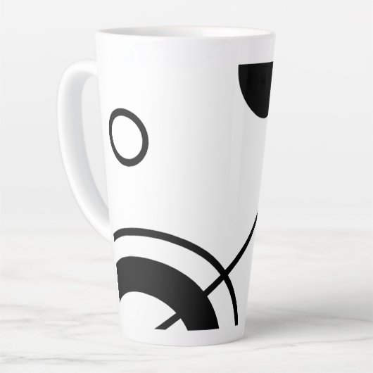 Abstracte Kunstpenseelstreken Latte Mok (Linkerhoek)
