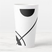 Abstracte Kunstpenseelstreken Latte Mok (Voorkant)