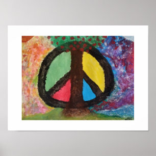 Abstracte Kunstprint Boom van Vrede Poster