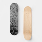 abstracte kunstretro voor zwart - witchevron cobwe skateboard (Voorkant)