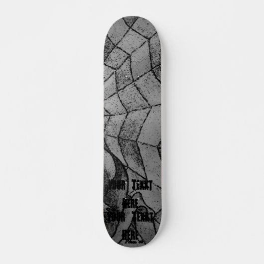 abstracte kunstretro voor zwart - witchevron cobwe skateboard (Voorkant)