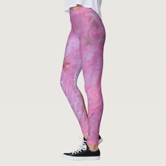 Abstracte kunstroze leggings (Links)