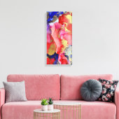 Abstracte kunstroze Paarse goudalcoholinkt Canvas Afdruk (Insitu (Woonkamer))