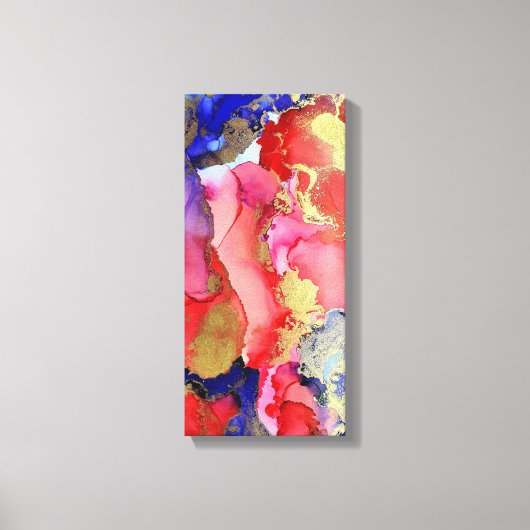 Abstracte kunstroze Paarse goudalcoholinkt Canvas Afdruk (Voorkant)