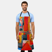 Abstracte kunstschilder voor artistieke acrylverf schort (Gedragen)