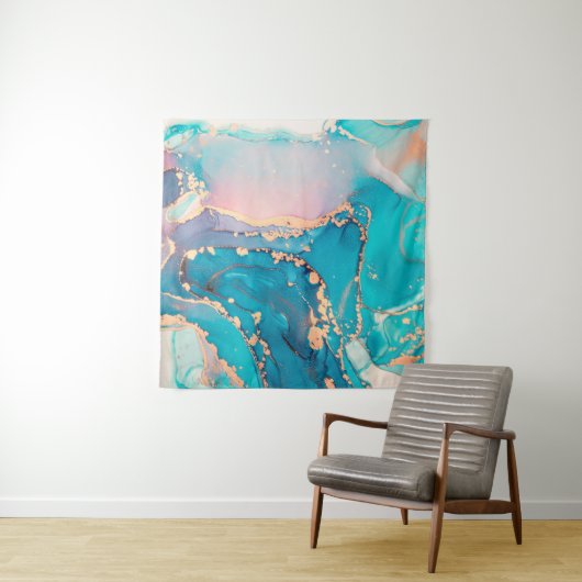 Abstracte kunstschilderachtergrond in alcohol wandkleed (In situ)