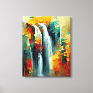 Abstracte kunstschilderwaterval canvas afdruk