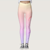 Abstracte kunstschildpad met gele roze handtekenin leggings (Voorkant)