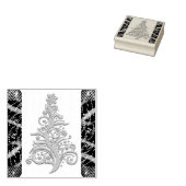 Abstracte kunststempel - Abstracte kerstboom Rubberstempel (Gestempeld)