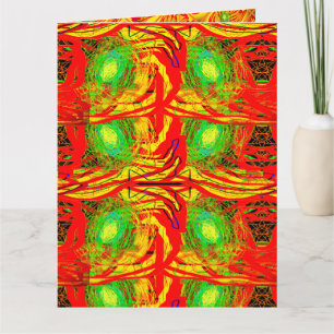 ABSTRACTE KUNSTSTIJL WARME VUURKLEUREN KAART