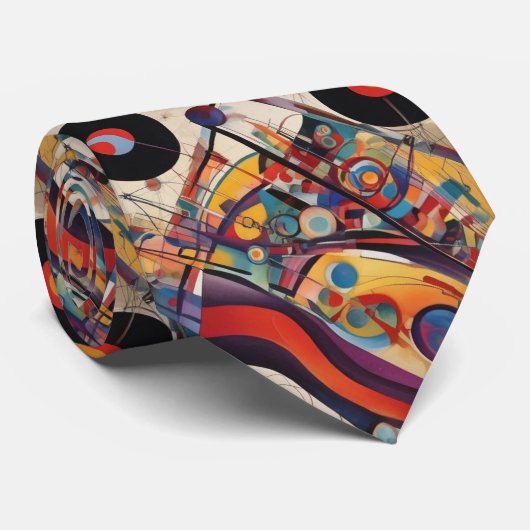 Abstracte kunstwerkcompositie stropdas (Opgerold)