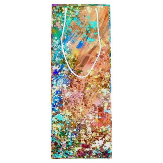 Abstracte kunstwijn — Gift Bag Wijn Cadeautas (Achterkant)