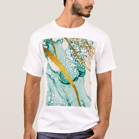 Abstracte kunstwolken: doorschijnende inkt t-shirt (Voorkant)