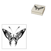 abstracte kunstzegel op basis van stamhout vlinder rubberstempel (Gestempeld)