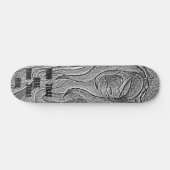 abstracte kunstzwarte en witte pootdame retro skateboard (Horizontaal)